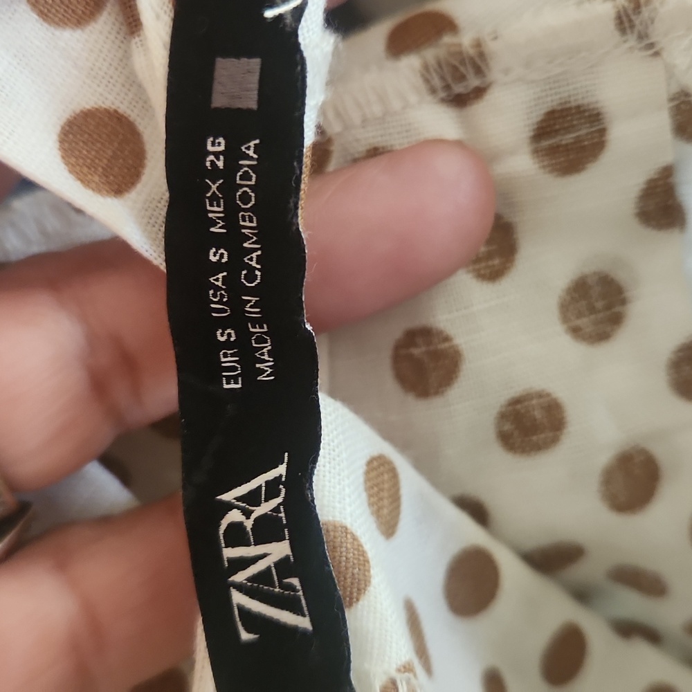 ZARA CROPPED POLKA-DOT TOP - Picture 7 of 7